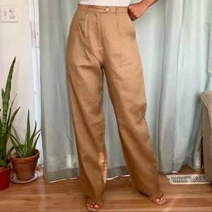 New Beige Botany 100% Linen Tan Pants - Size Large